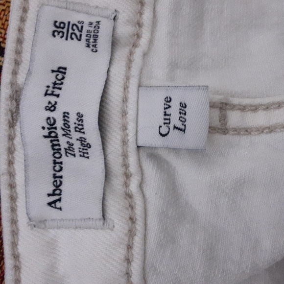 Abercrombie and Fitch jean women off-white mom high rise curve 22S casual Y2k - Picture 6 of 9